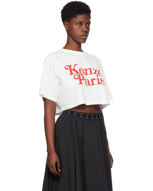 T-shirt blanc cassé à logo modifié édition verdy KENZO en coloris Red