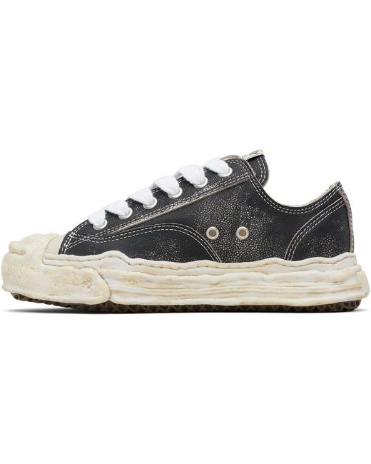 Maison Mihara Yasuhiro Black 'Hank' Og Sole Shrink Leather Low-Top Sneakers for men