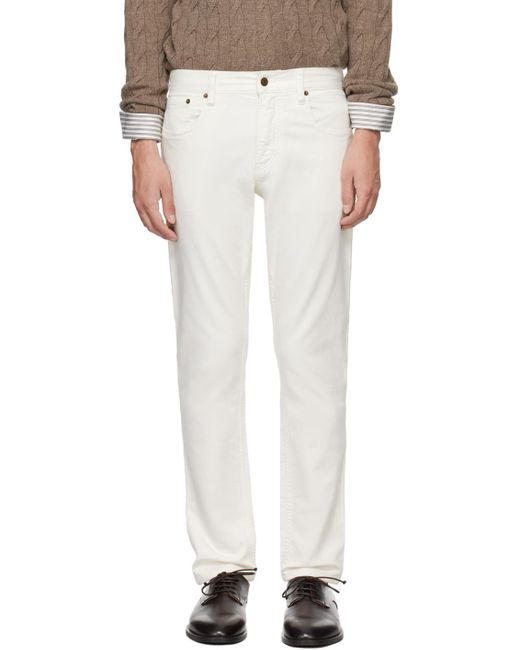 Ralph lauren label pantalon blanc cassé à cinq poches Ralph Lauren Purple Label pour homme en coloris White