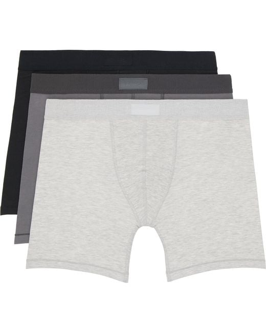 Skims White Three-Pack Cotton 5 Boxer Briefs for men