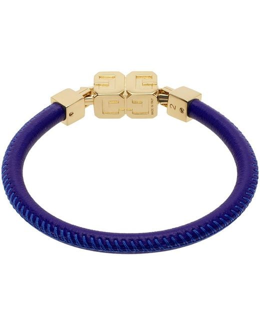 Givenchy Blue G Cube Leather Bracelet for men