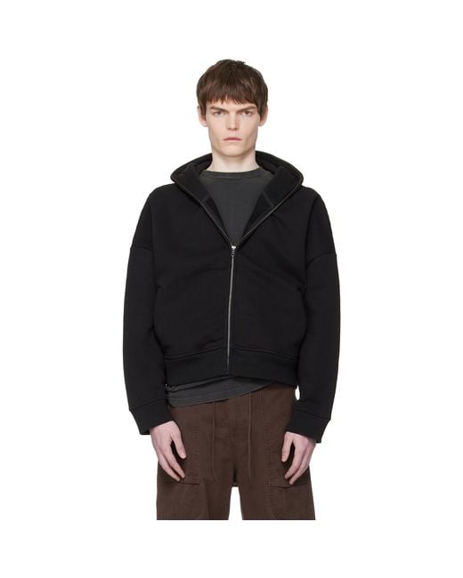 Entire studios Black Eternal Zip Hoodie for men