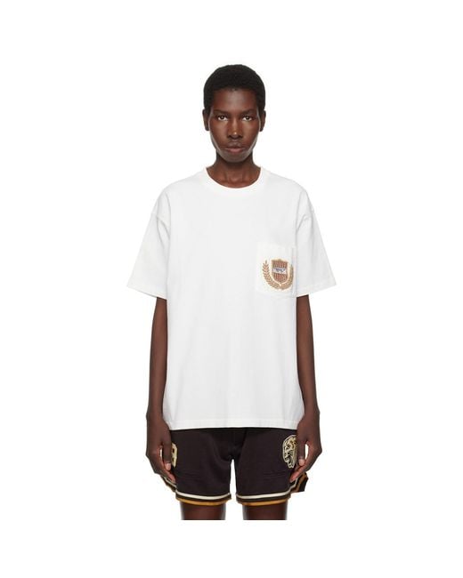 Bode White Off- Sportsman Patch Pocket T-Shirt