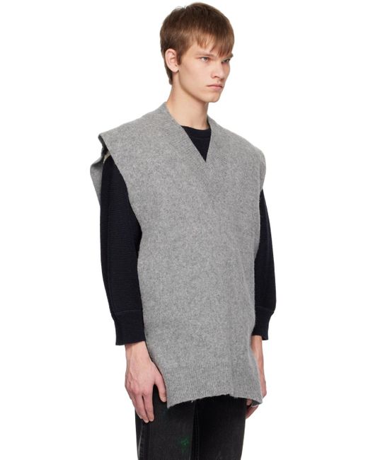 Maison Margiela Gray V-neck Vest for men