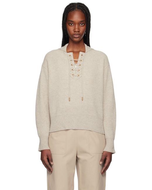 Max Mara ベージュ Eccelso ニットポロシャツ Natural