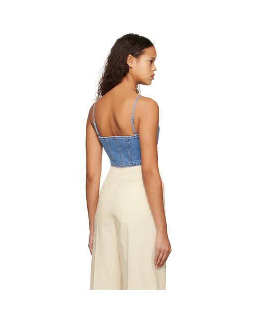 Juun.J Blue Paneled Denim Camisole