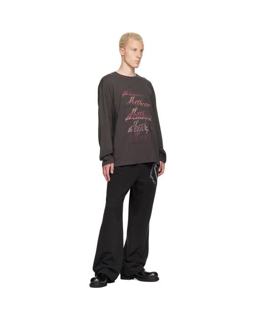 we11done Black Chain Embroidered Sweatpants for men