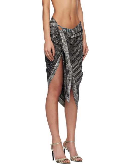 Jupe Cache-Maillot Noire À Motif En Spirale Jean Paul Gaultier en coloris Black