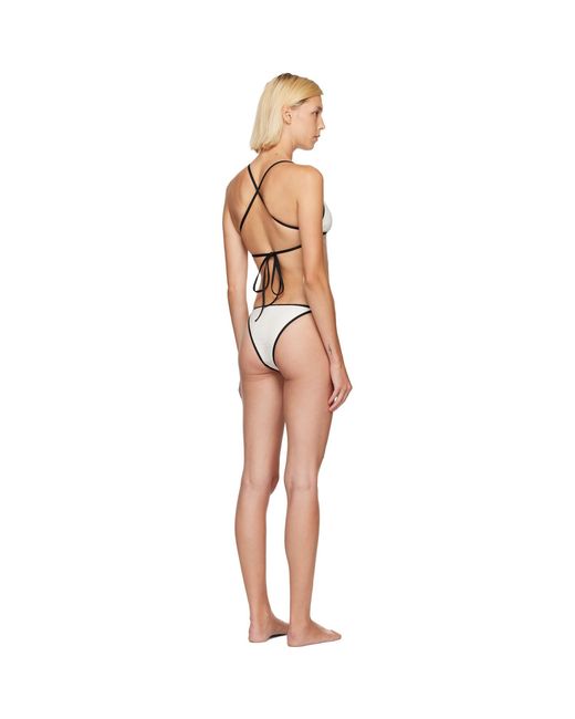 Balmain Natural Off- Monogram Lycra Bikini