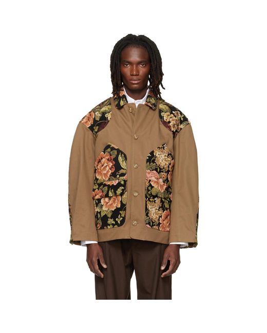 Simone Rocha Brown Khaki Patchwork Workwear Field Jacket for men
