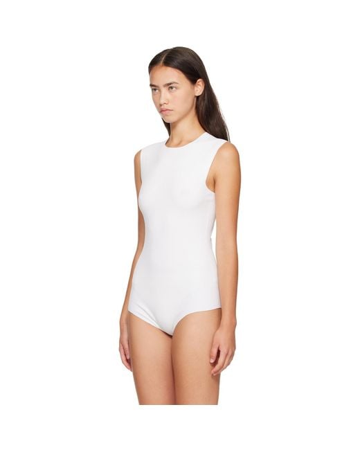 Jil Sander White Ribbed Bodysuit