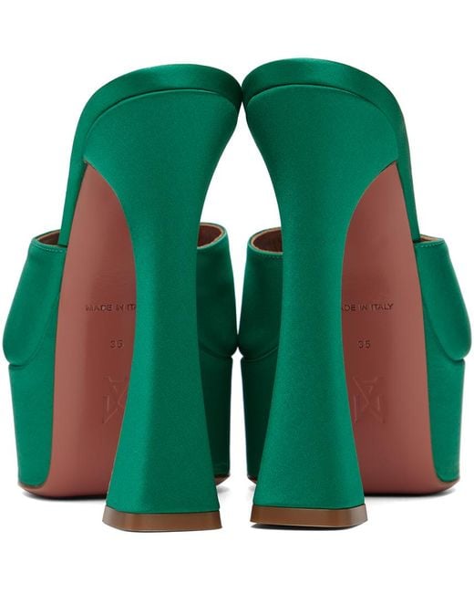 AMINA MUADDI Green Dalida Heeled Sandals