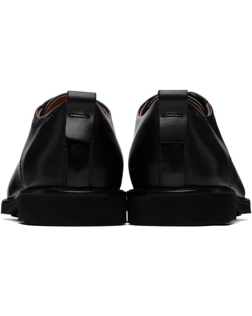 HUGO Black Leather Brogue Details Derbys for men