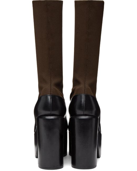 Dries Van Noten Ssense Exclusive Brown & Black Platform Sock Boots