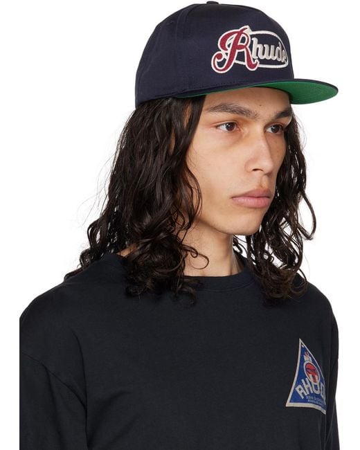 Rhude Blue Script Cap for men