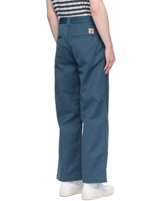 Carhartt Blue Navy Brooker Trousers for men