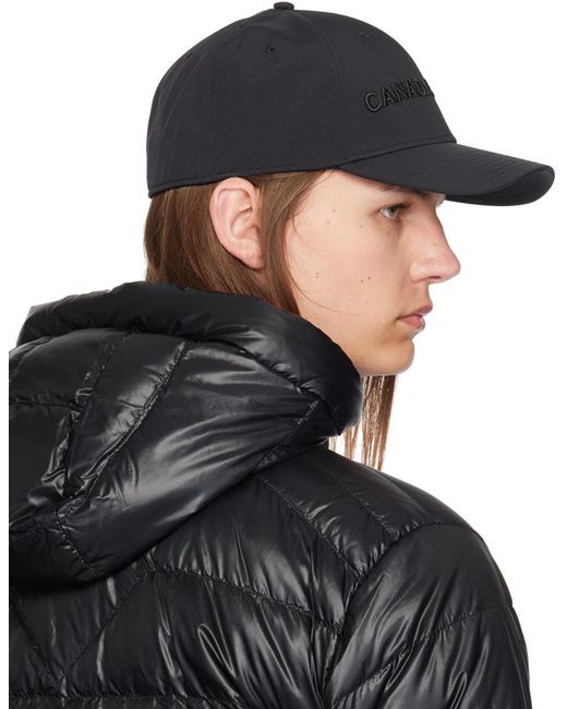 Canada Goose Black Lightweight Stretch Sateen Cap for men