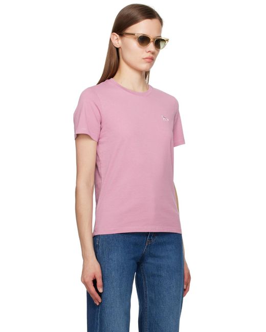 T-shirt rose à logo de renard Maison Kitsuné en coloris Multicolor