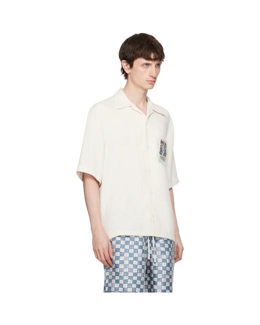 Amiri White Off- Sparrow Pocket Camp Shirt for men