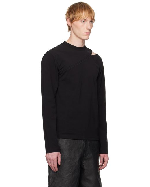 HELIOT EMIL Black Pleistos Long Sleeve T-Shirt for men