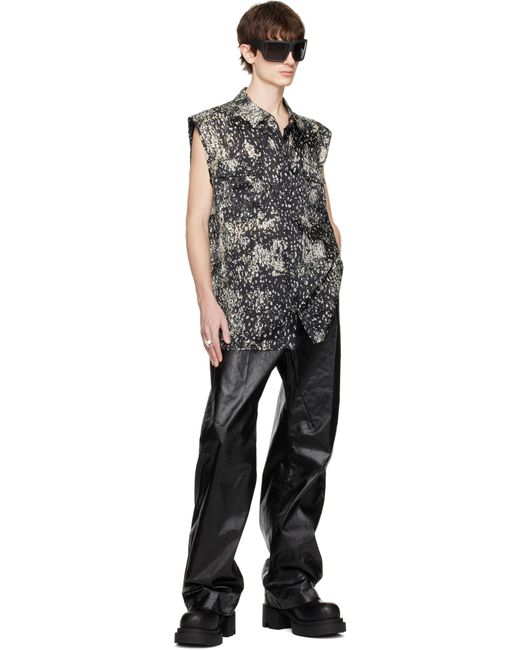 メンズ Rick Owens ブラック Hollywood Jumbo Sl オーバーシャツ Black