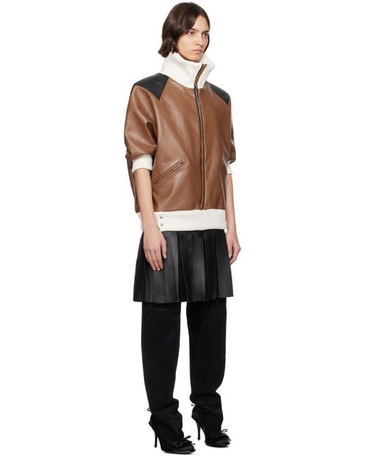 ALL-IN Black Leather Bomber Minidress