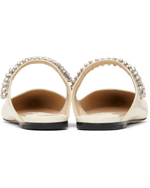Jimmy Choo Black Ssense Exclusive Off- Bing Flat Slippers