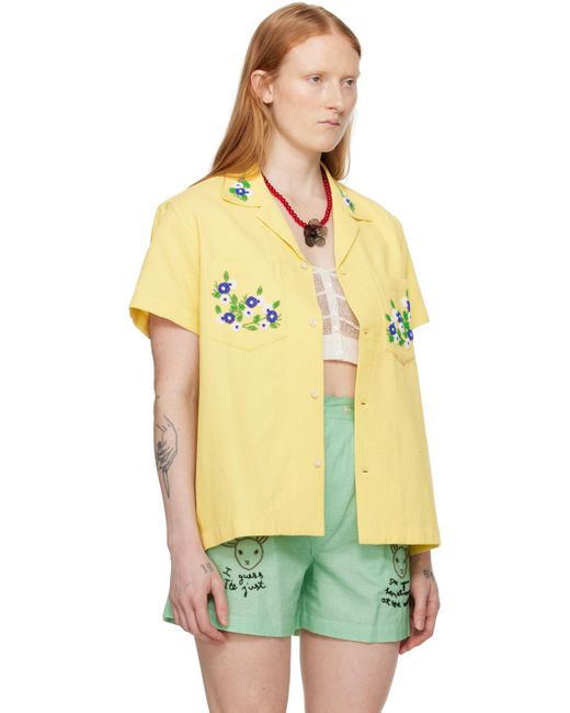 Bode Yellow Chicory Shirt