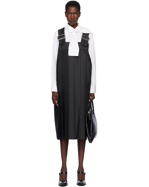 Robe Midi Noire En Gabardine De Polyester Comme des Garçons en coloris Black