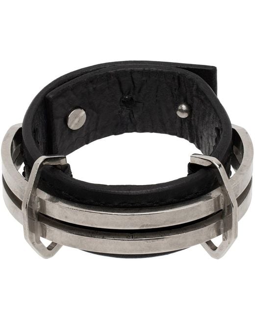 Julius Black Leather Bracelet for men