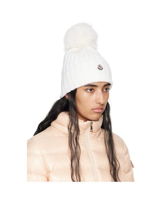 Moncler Natural Pom Pom Beanie