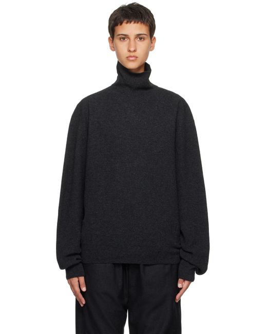 Lemaire Black Relaxed Turtleneck