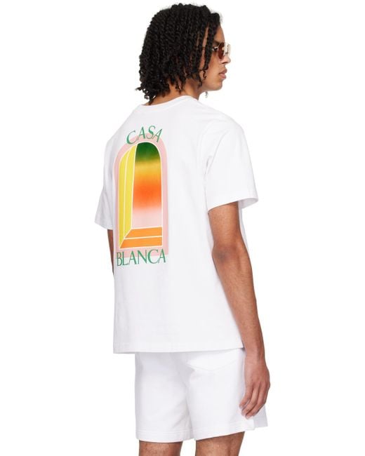 Casablancabrand White 'gradient L'arche' T-shirt for men