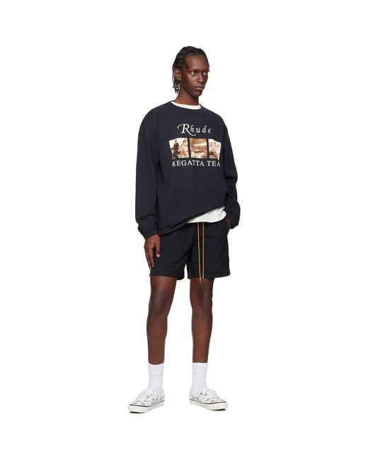 Rhude Blue Usvi 'Regatta' Tour Ls T-Shirt for men