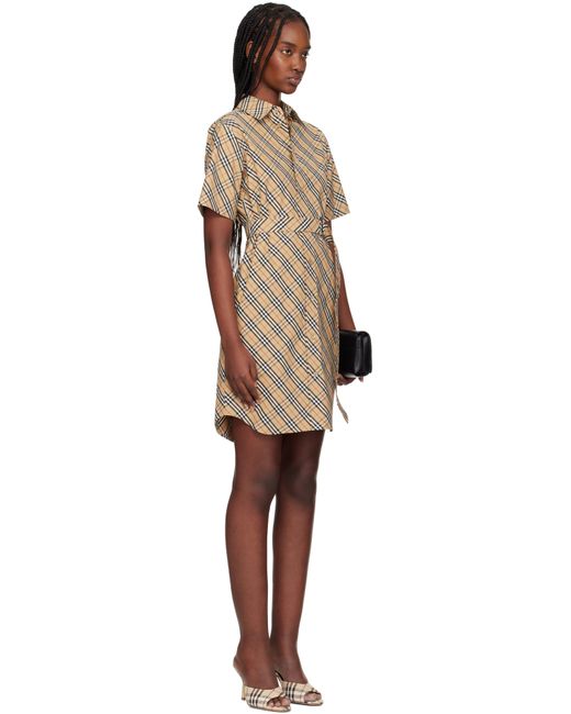 Burberry Black Check Cotton Shirt Midi Dress