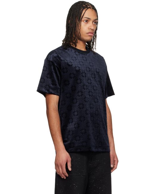 【関税込み】Givenchy ネイビー Monogram 72 ベルベット Tシャツ 関税込み】Givenchy ネイビー Monogram 72 ベルベット Tシャツ