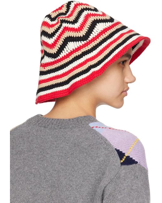 Ganni Multicolor Embroidered Bucket Hat