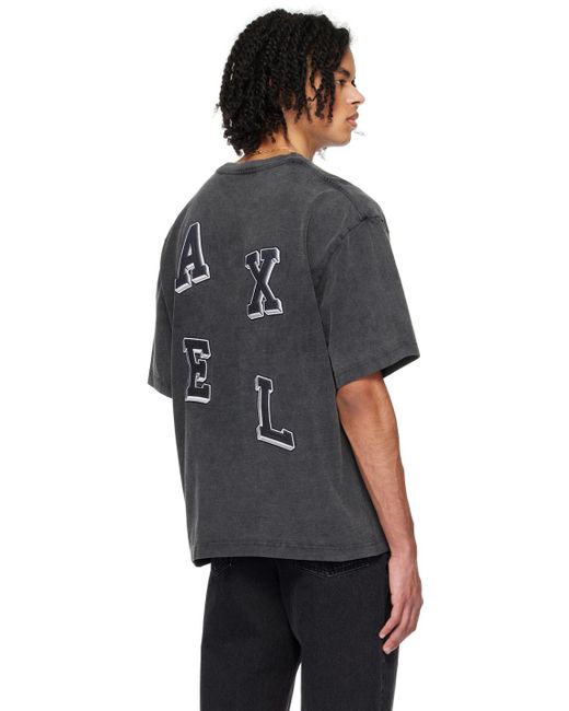 T-shirt typo gris Axel Arigato pour homme en coloris Black
