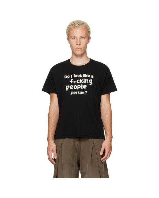 R13 Black Print 'People Person' Boy T-Shirt for men