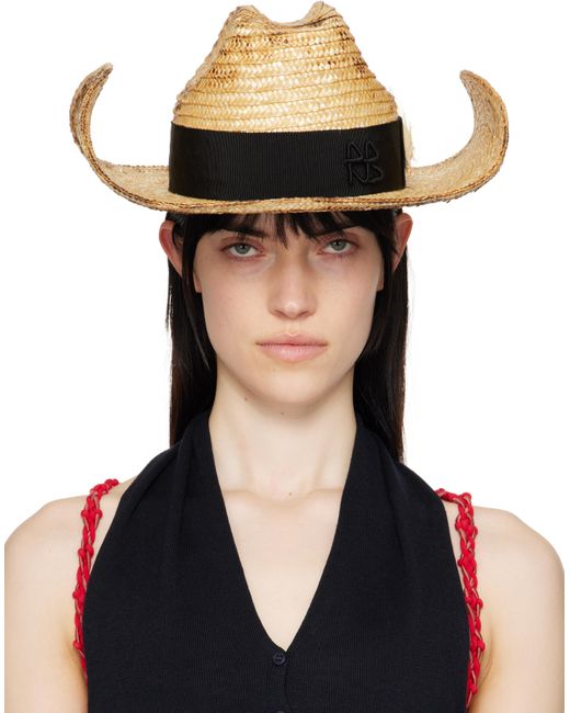 Chapeau De Plage Western À Effet Taché Et À Tige De Blé Ruslan Baginskiy en coloris Black