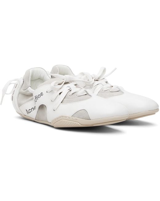 Acne Black Leather Lace-Up Sneakers for men