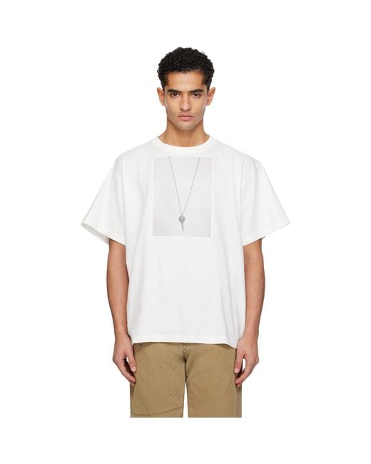 MM6 by Maison Margiela White Off- 'Mm6 Key' T-Shirt for men