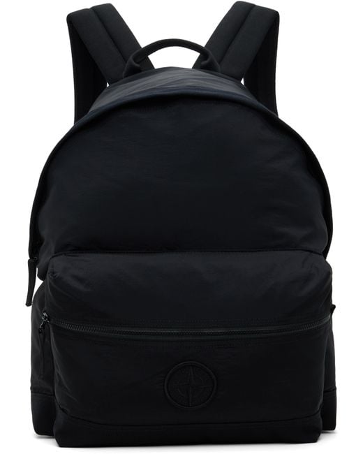 メンズ Stone Island ブラック Nylon Metal バックパック Black