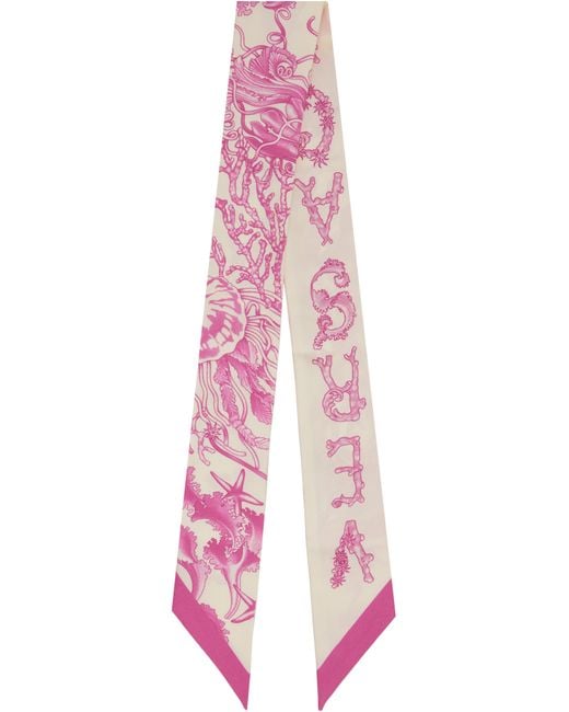 Versace Multicolor Off- Underwater Barocco Silk Scarf