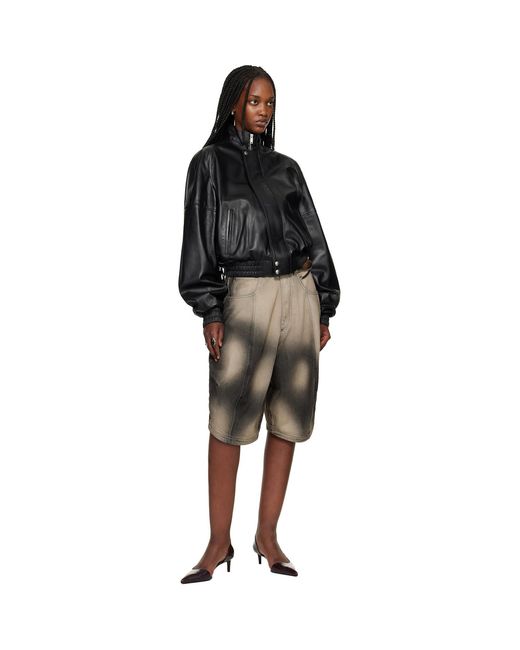 Lu'u Dan Black Puffa Denim Shorts