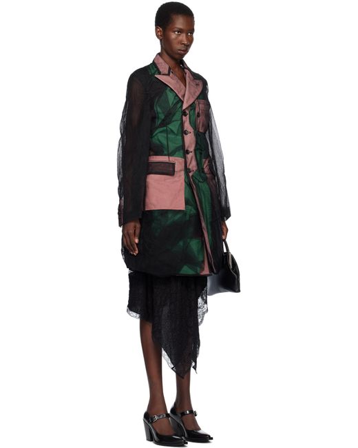 Manteau Noir Et Vert En Gabardine De Polyester Et En Tulle De Nylon Comme des Garçons en coloris Black