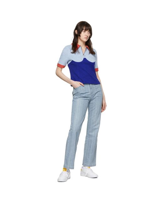 SJYP Blue Stripe Jeans