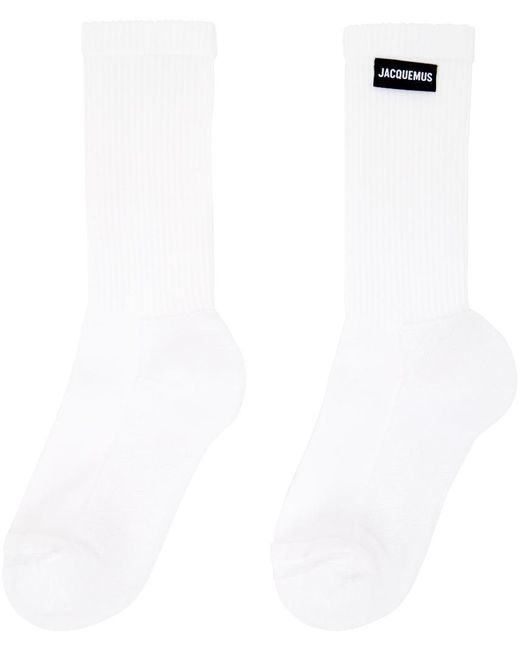 Jacquemus White Les Classiques 'les Chaussettes À L'envers' Socks for men