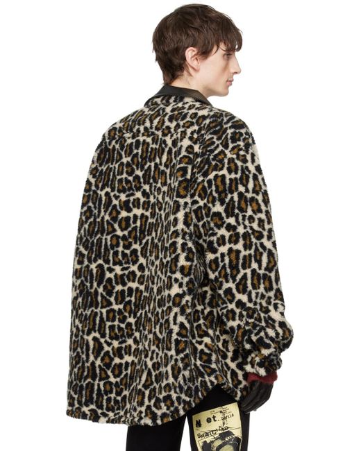 Maison Margiela Black & Beige Leopard Print Jacket for men