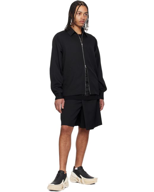Fumito Ganryu Black Ventilation Wool Jacket for men